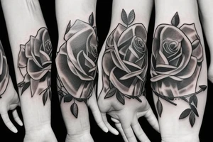 Says family first with rose dove and cross tattoo idea
