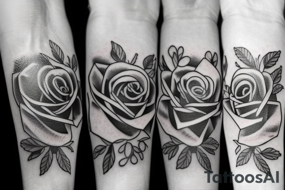 Says family first with rose dove and cross tattoo idea