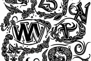 Small, simple tattoo for 3 siblings with letters R, W, and M tattoo idea