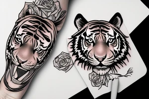 Tiger cuddling with cub tattoo idea