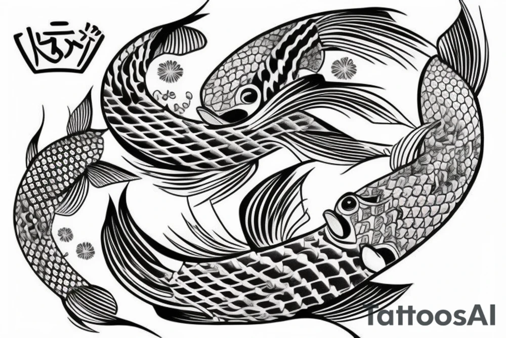 Japanese style koi chest piece tattoo idea