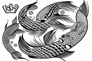 Japanese style koi chest piece tattoo idea