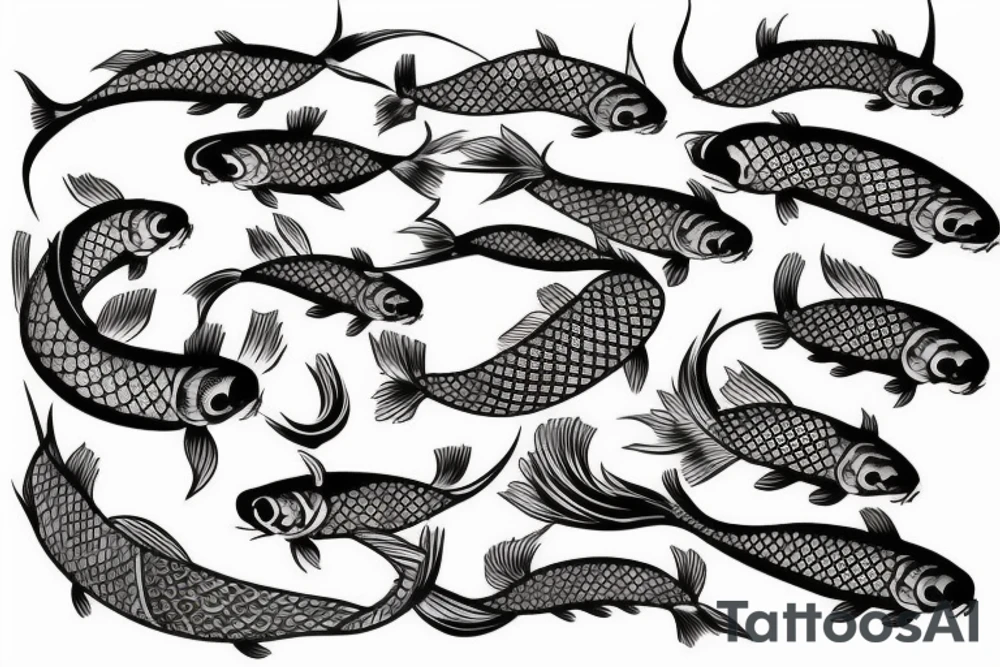 Japanese style koi chest piece tattoo idea