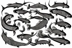Japanese style koi chest piece tattoo idea