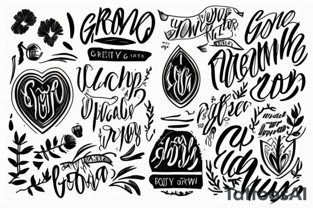 Simple, meaningful sketch with lettering about growth tattoo idea Simple, meaningful sketch with lettering about growth tattoo idea