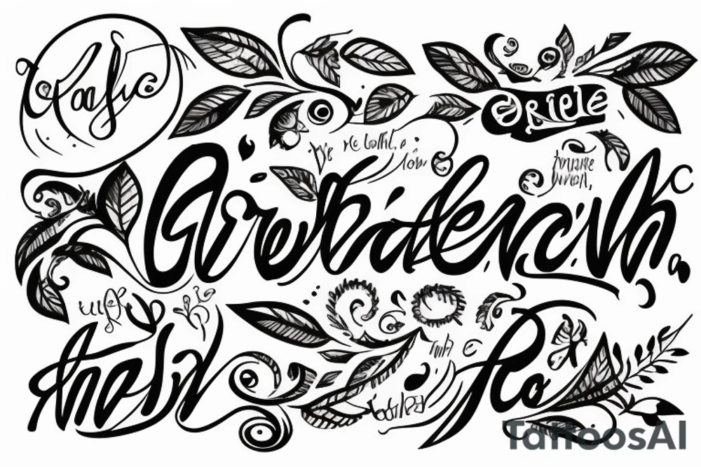 Simple, meaningful sketch with lettering about growth tattoo idea