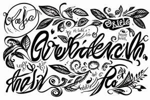 Simple, meaningful sketch with lettering about growth tattoo idea