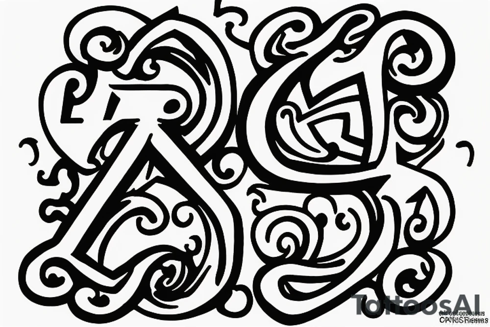 Create a single-shape tattoo with the letters: J,H,C,A,M tattoo idea Create a single-shape tattoo with the letters: J,H,C,A,M tattoo idea