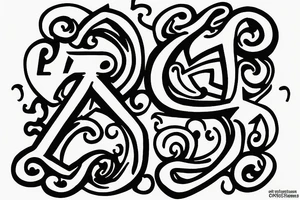 Create a single-shape tattoo with the letters: J,H,C,A,M tattoo idea
