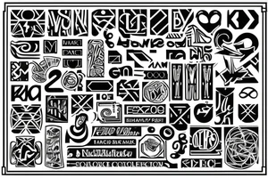Create a single-shape tattoo with the letters: J,H,C,A,M tattoo idea