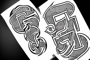 Create a single-shape tattoo with the letters: J,H,C,A,M tattoo idea