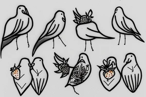 doves from epik high “epik high is here: pt 2” album holding a barbed wire bracelet with a strawberry in the middle tattoo idea