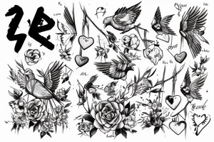 doves from epik high “epik high is here: pt 2” album cover holding a barbed wire bracelet with a strawberry in the middle tattoo idea