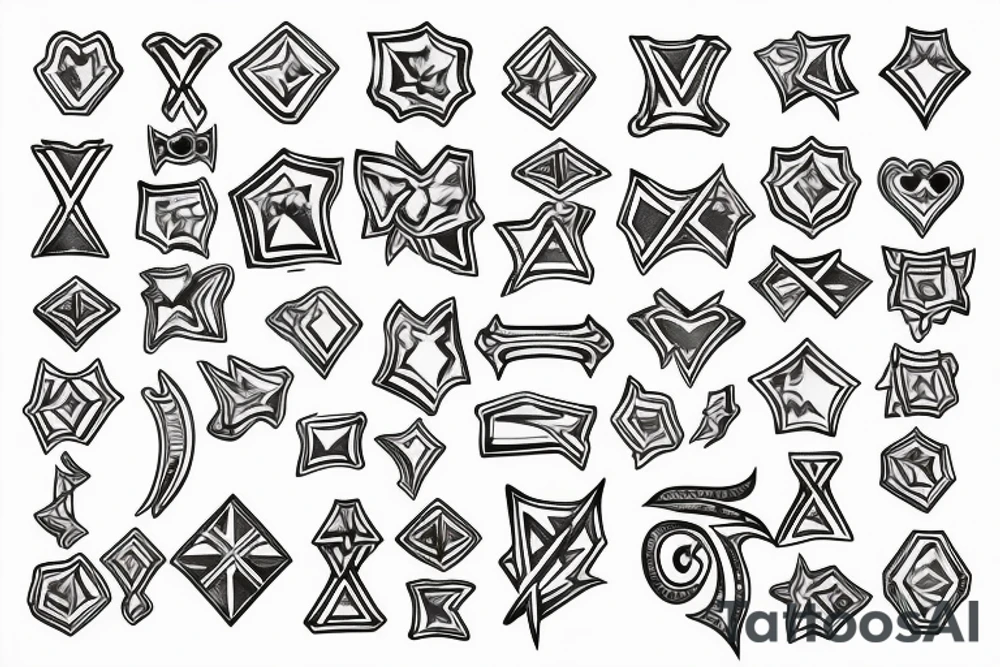 jewel cross，golden silver tattoo idea