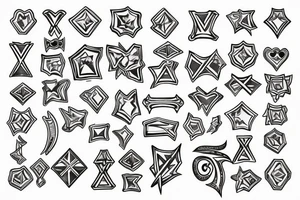 jewel cross，golden silver tattoo idea