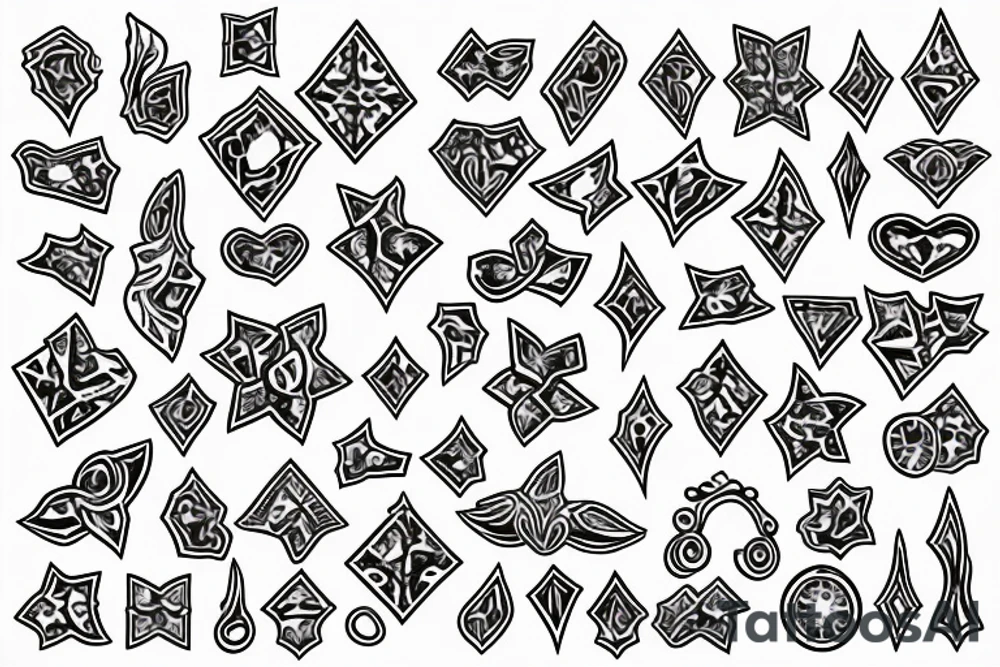 jewel cross，golden silver tattoo idea