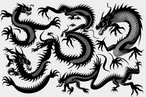 3d lying dragon tattoo idea