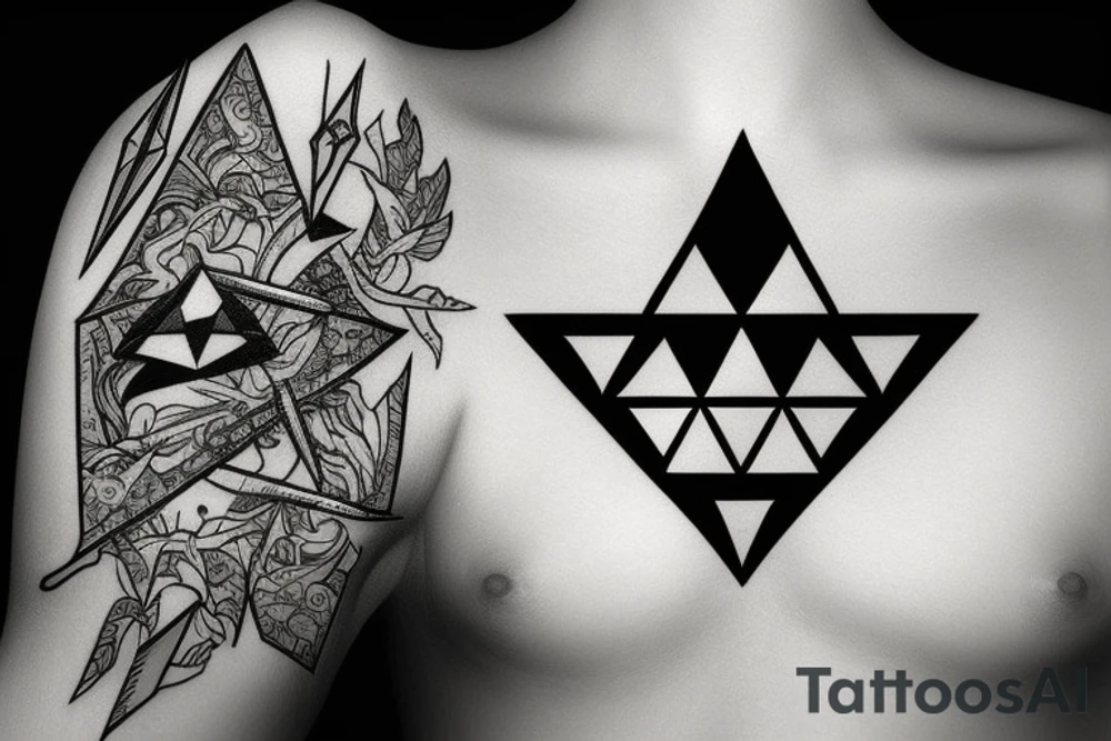 Triforce as part of the arrowhead of an arrow tattoo idea