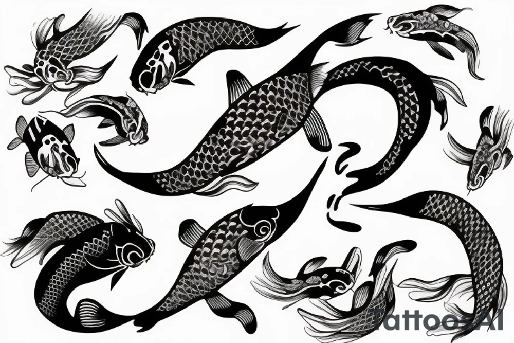 Koi Fish with waves tattoo idea