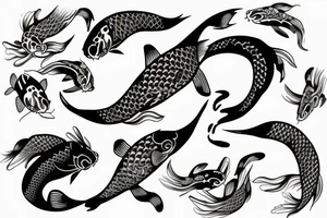 Koi Fish with waves tattoo idea