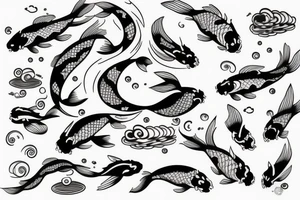 Koi Fish with waves tattoo idea