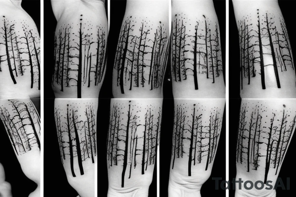 Forest with dark theme tattoo idea