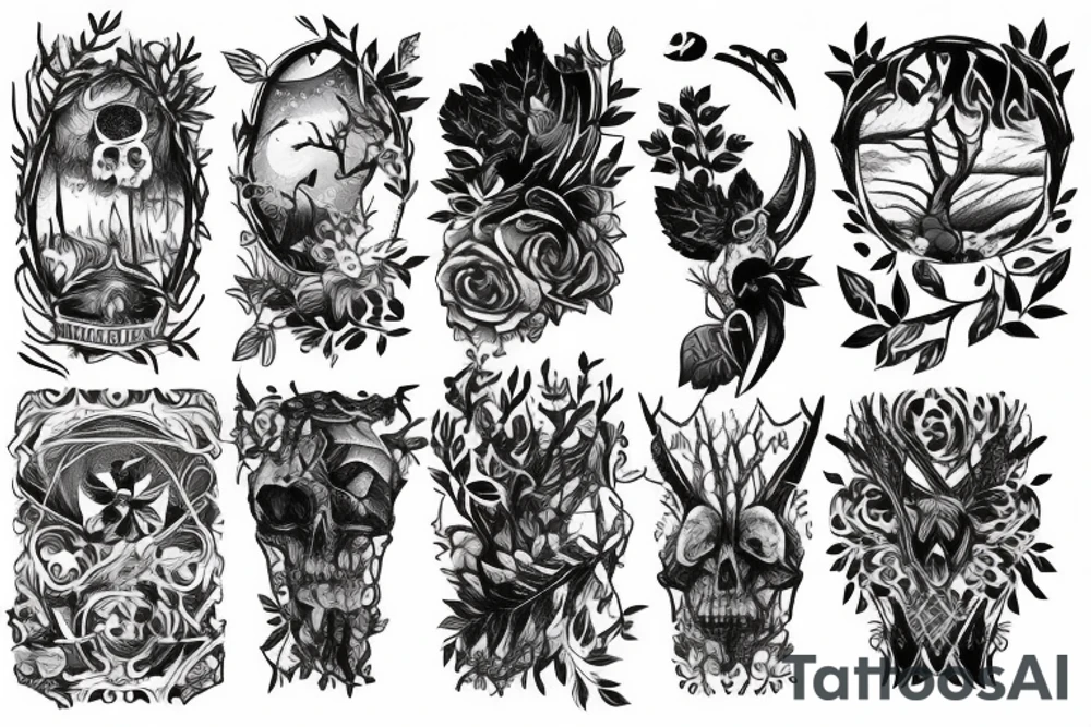 Forest with dark theme tattoo idea