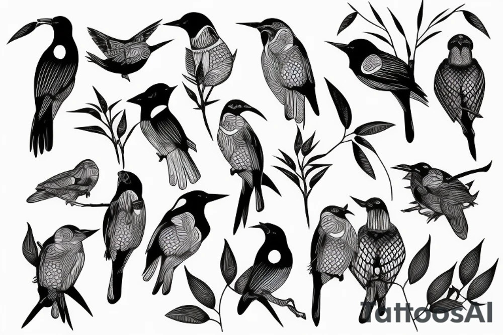 bamboo with bird tattoo idea