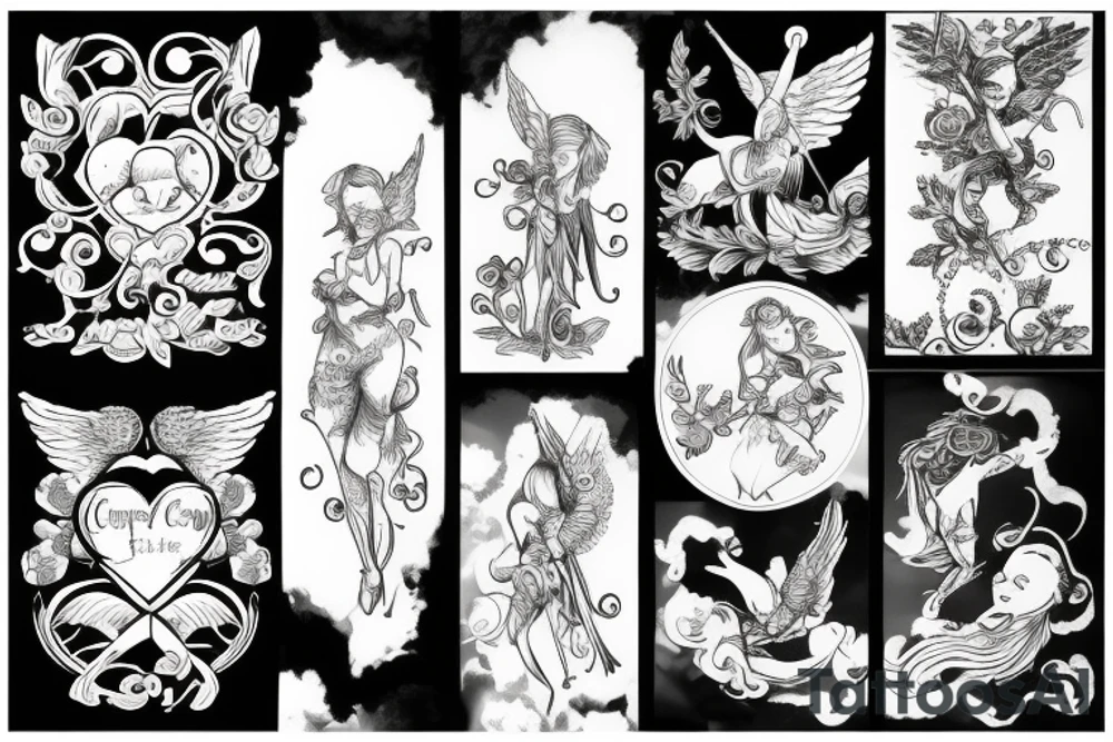 cupid on a cloud tattoo idea