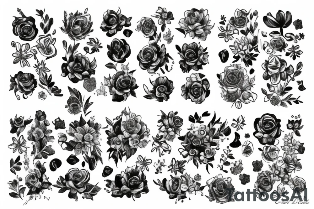 Flowers pouring from stomach tattoo idea