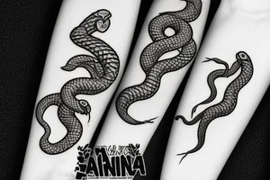 two snakes with minato kunai as negative space tattoo idea