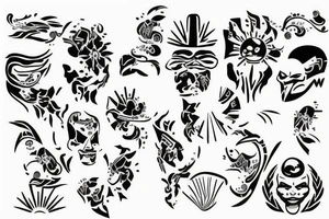 simplistic Philippine sun tattoo but it is cut in half tattoo idea