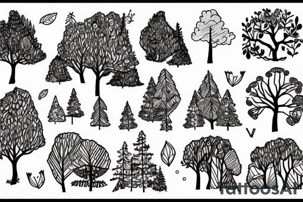 you kept looking but you can't find the woods, while you're hiding in the trees tattoo idea