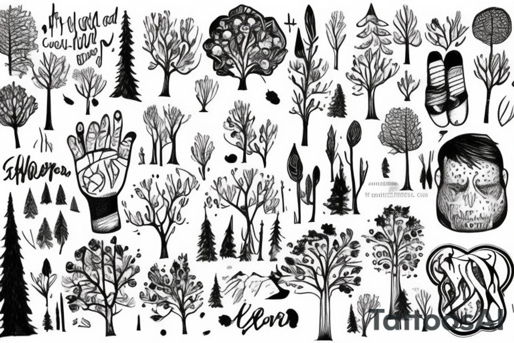 you kept looking but you can't find the woods, while you're hiding in the trees tattoo idea