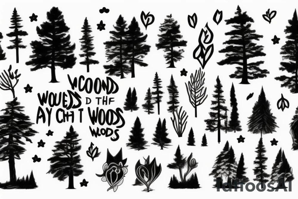 you kept looking but you can't find the woods, while you're hiding in the trees tattoo idea