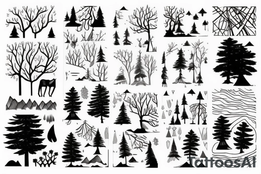 you kept looking but you can't find the woods, while you're hiding in the trees tattoo idea