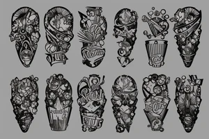 copper and crystal bartending tattoo idea