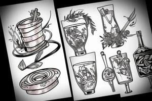 copper and crystal bartending tattoo idea