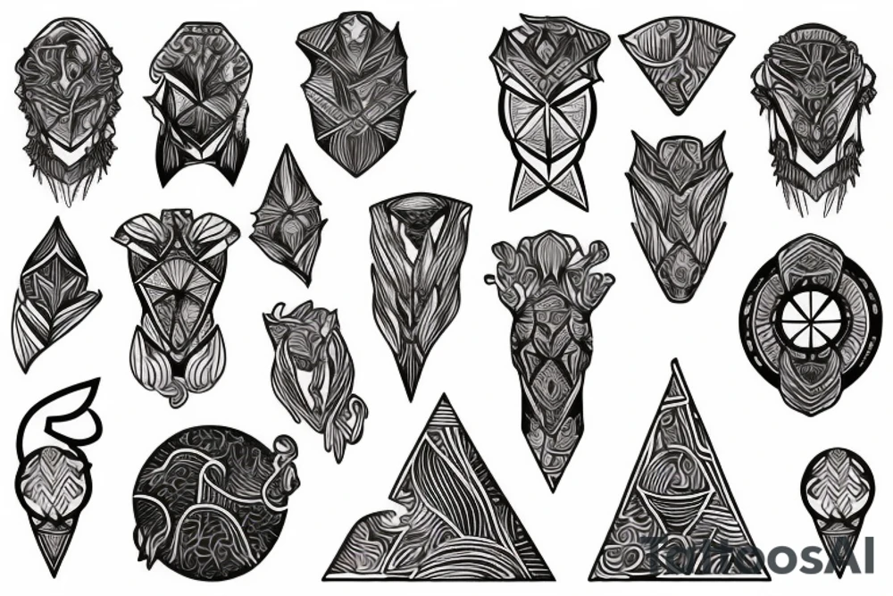 copper and crystal tribe tattoo idea