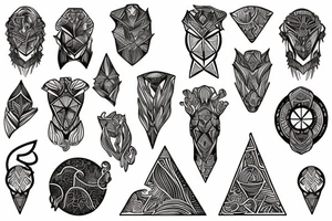 copper and crystal tribe tattoo idea