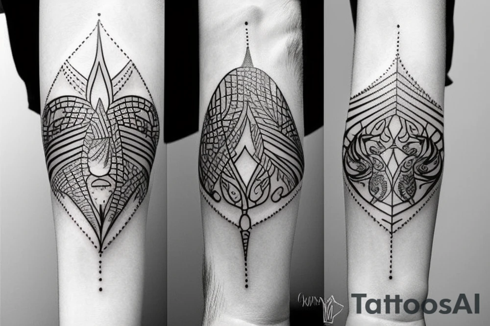 copper and crystal tribe tattoo idea