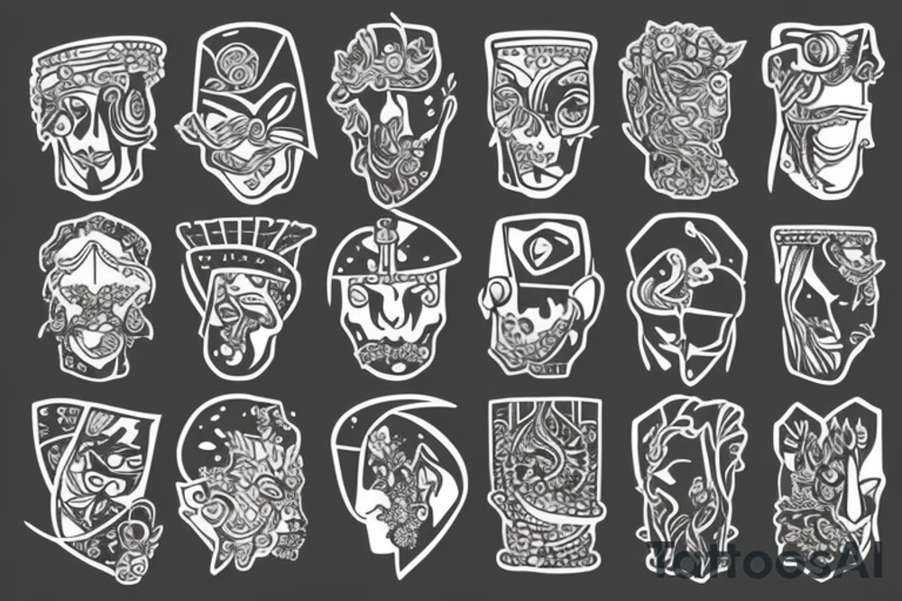 copper and crystal bartender tribe tattoo idea