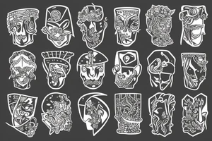 copper and crystal bartender tribe tattoo idea