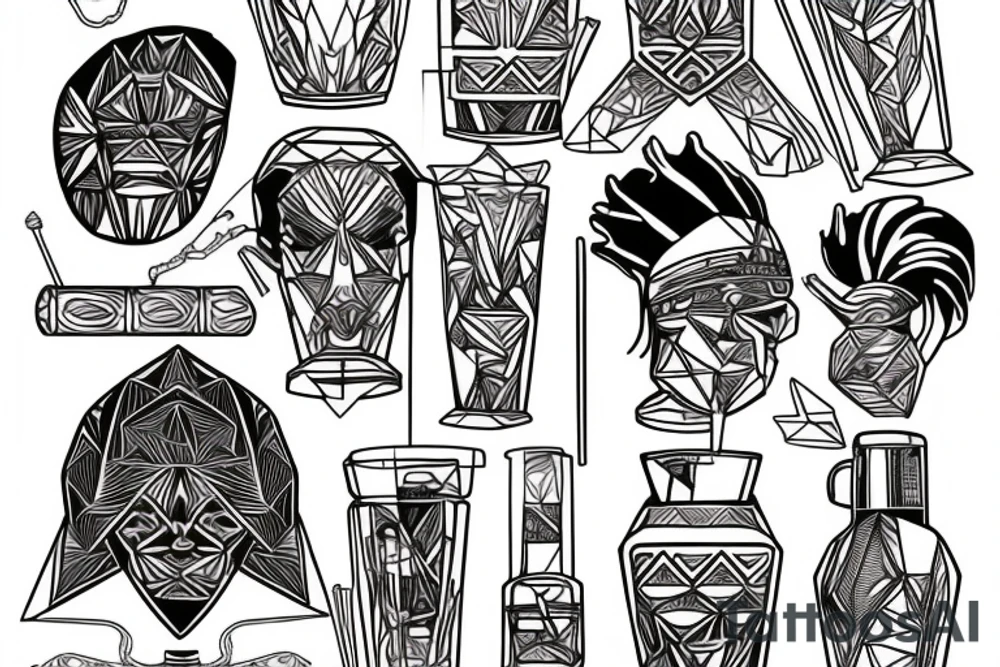 copper and crystal bartender tribe tattoo idea
