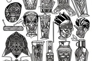copper and crystal bartender tribe tattoo idea