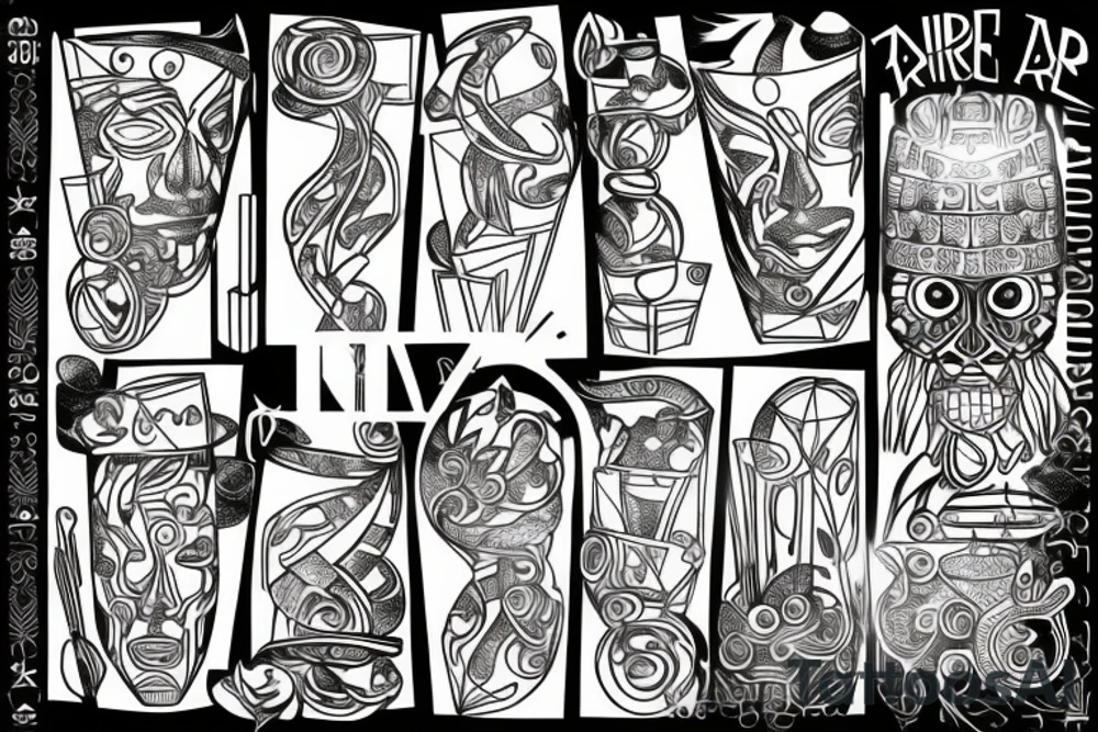 copper and crystal bartender tribe tattoo idea