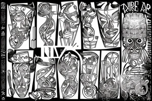 copper and crystal bartender tribe tattoo idea