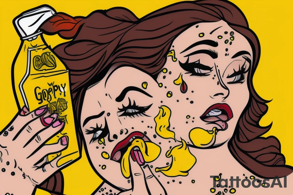 Gypsy woman crying with mustard on her mouth tattoo idea