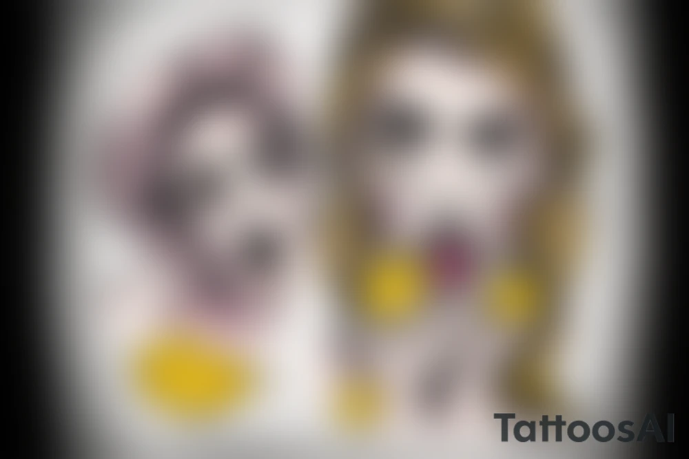 Gypsy woman crying with mustard on her mouth tattoo idea