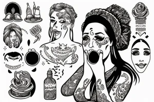 Gypsy woman crying with mustard on her mouth tattoo idea